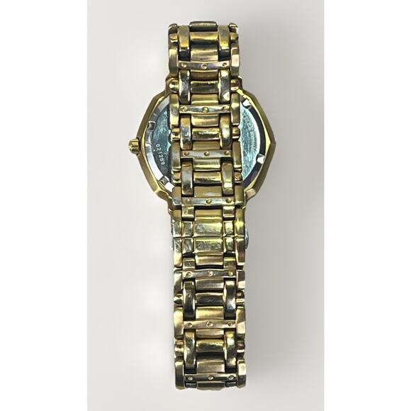 Citizen Eco-Drive Diamond Bezel Gold Tone Day Date Spanish WR100 Watch Works
